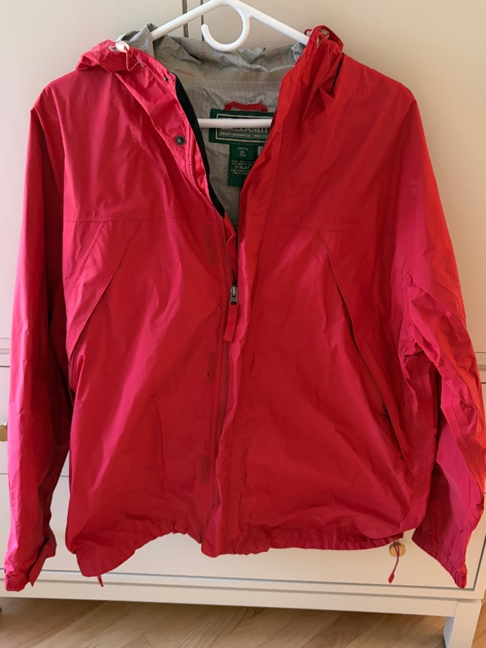 Men's XL LLBean Red Rain Jacket